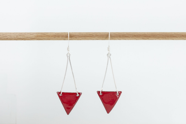 Boucles d’oreilles fanion rouge vif