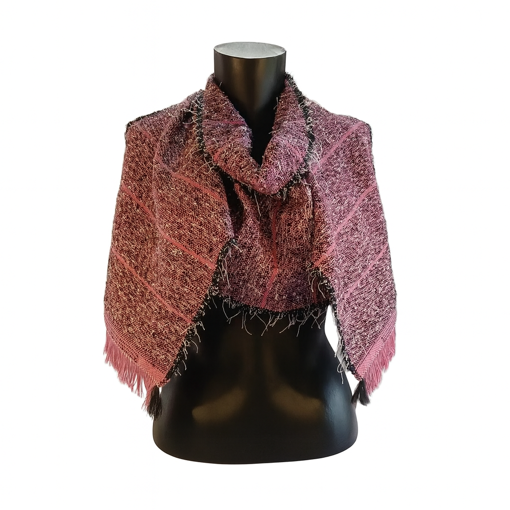 Châle Rose Nocture - Jasmine Tisseuse de fil Châle Rose Nocture - Jasmine Tisseuse de fil